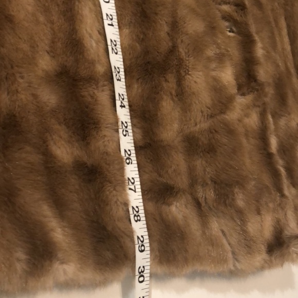 Vintage Light Brown Faux Fur Button Up Coat size 14 - Picture 15 of 15